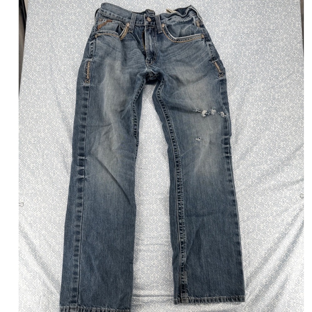 Ariat Gambler Mens 31x32 Straight Leg Western Jeans Medium Wash 10012703